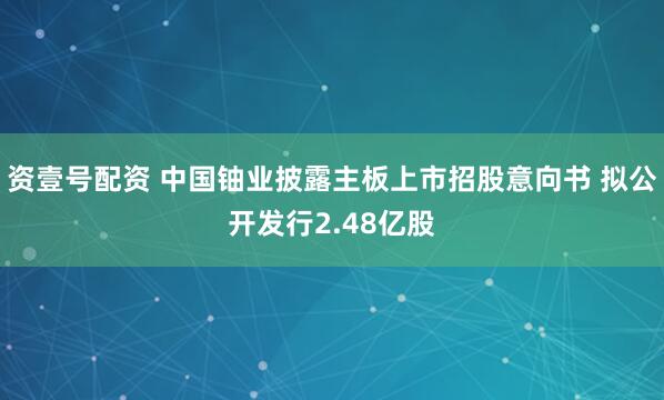 资壹号配资 中国铀业披露主板上市招股意向书 拟公开发行2.48亿股